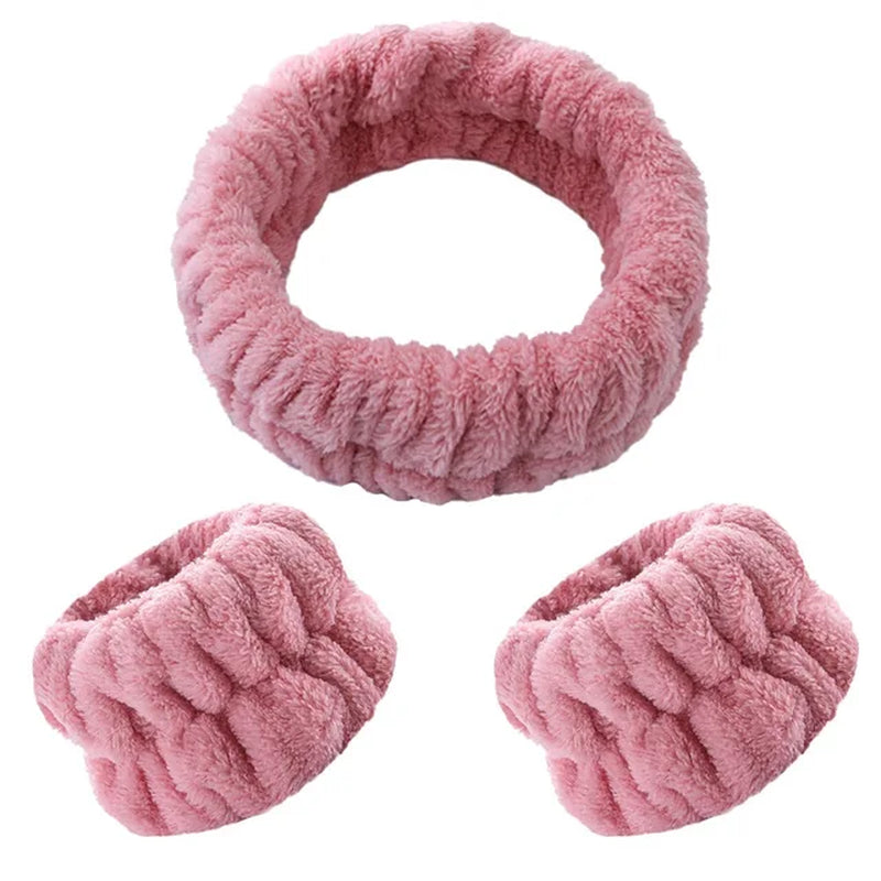 Face Wash Wristband Set Women'S Headband Wristbands Absorbent Waterproof Wristbands Makeup Face Wash Hair Bands