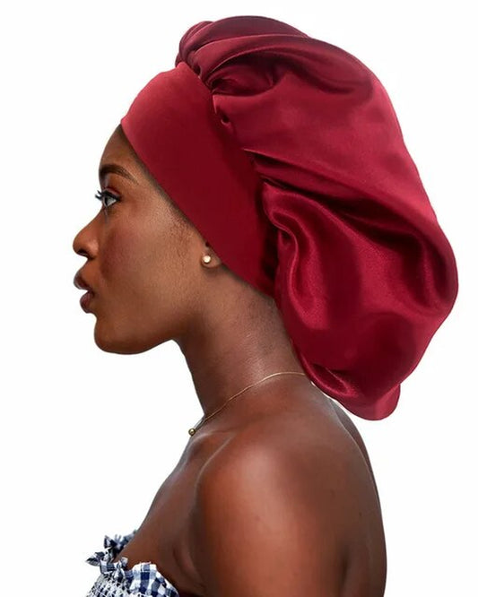 Large Satin Bonnet,Silk Bonnet Hair Wrap for Sleeping, Sleep Cap with Elastic Soft Band, Big Bonnets for Women Hair Care