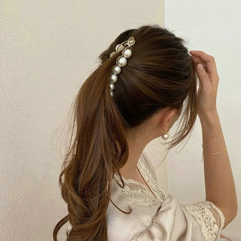 Hair Claws Pearl Claw Clips for Woman Large Size Barrette Crab Ladies 2022 Fashion Hair Accessories Female Summer Hairpin